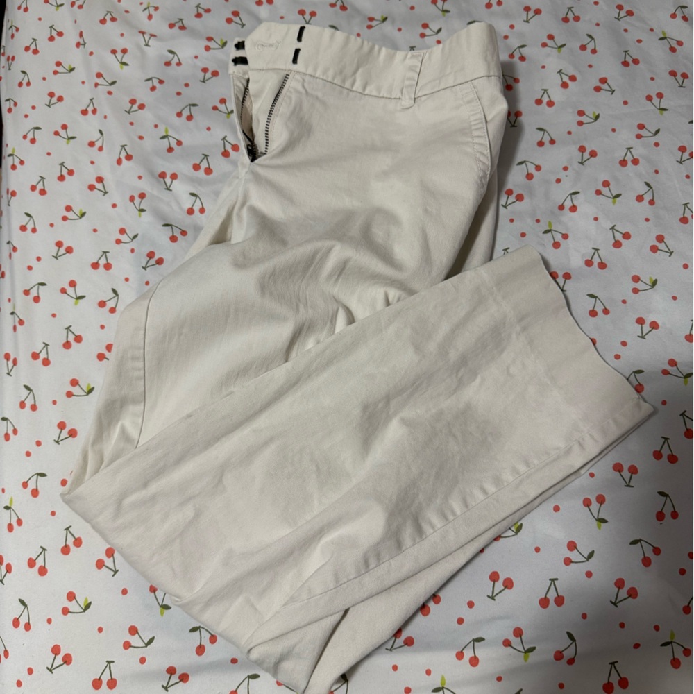 JCREW Cream Pants with Zipper SIZE 4